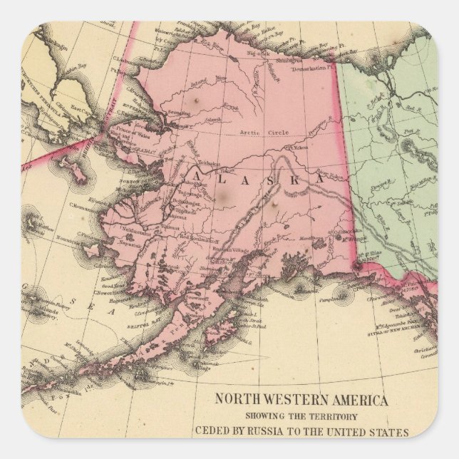 NW America Map by Mitchell Square Sticker (Front)