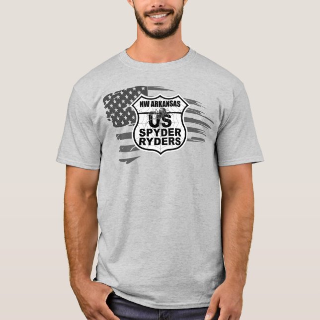 NW Arkansas Chapter - Tattered Flag bw T-Shirt (Front)