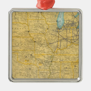NY Central Lines Metal Ornament