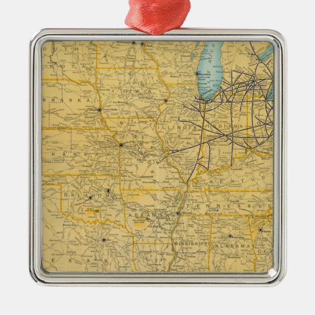NY Central Lines Metal Ornament (Front)