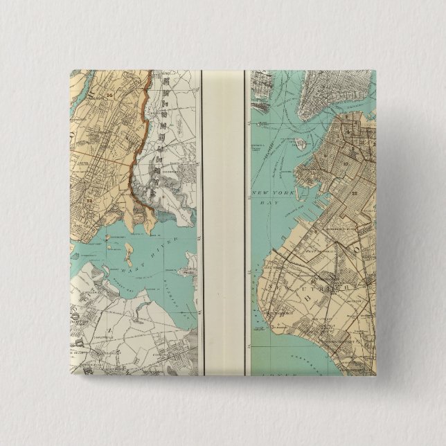 NY City, Brooklyn 15 Cm Square Badge (Front)