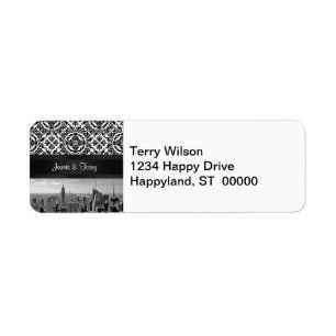 NY City Skyline 431 Customisable Return Address Label