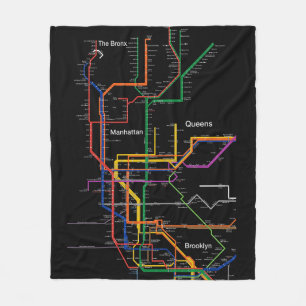 NY-City subway map Fleece Blanket