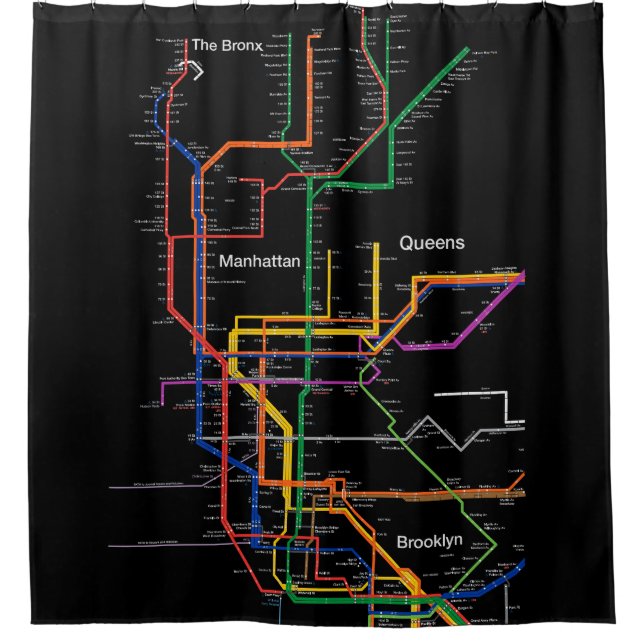 NY-City subway map Shower Curtain (Front)