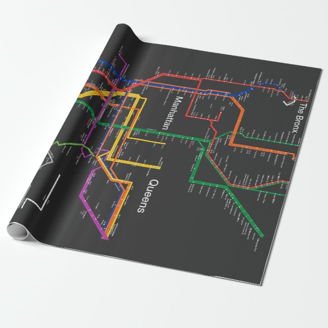 NY-City subway map Wrapping Paper (Unrolled)