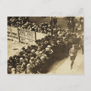 NY fans outside the Polo Grounds Vintage Postcard