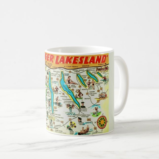 NY Finger Lakes Map Mug (Front Right)