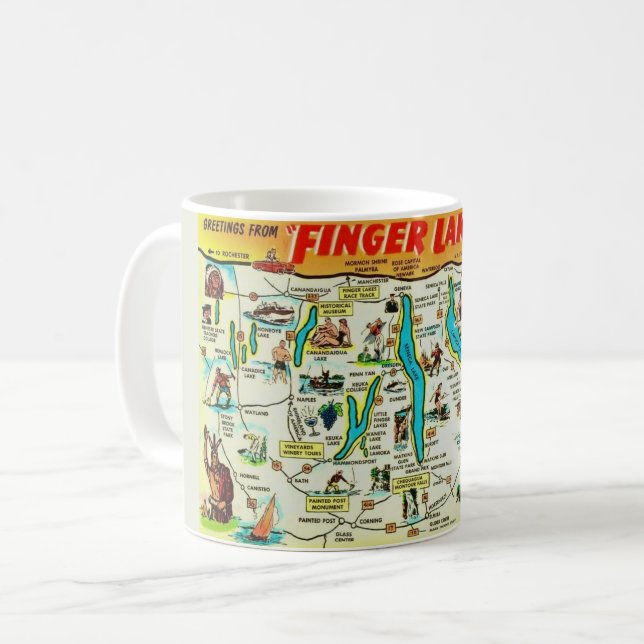 NY Finger Lakes Map Mug (Front Left)