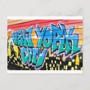 ny graffiti postcard