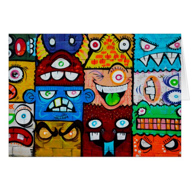 NY Graffiti Street Art - Cute Silly Monsters (Front Horizontal)