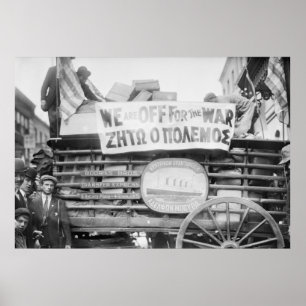 NY Greeks Head to War, 1912 Poster