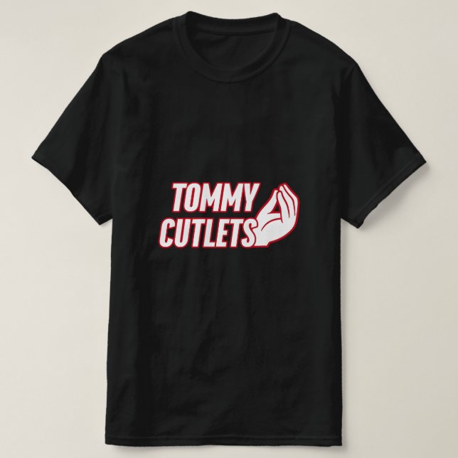 NY Italian Hand Gesture Tommy Cutlets Football Qua T-Shirt (Design Front)