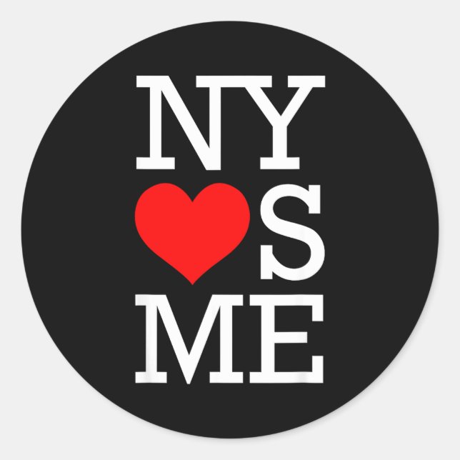 Ny Loves Me Funny I Heart New York  Classic Round Sticker (Front)