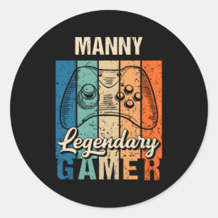 Ny Name Personalised Legendary Gamer Classic Round Sticker