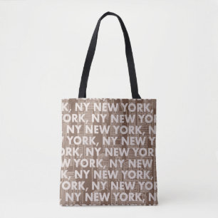 NY NEW YORK Graphic Pattern Tote Bag