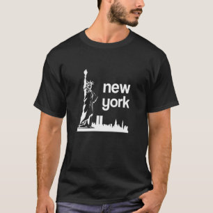 Ny New York Harbour Skyline Statue Of Liberty Trav T-Shirt