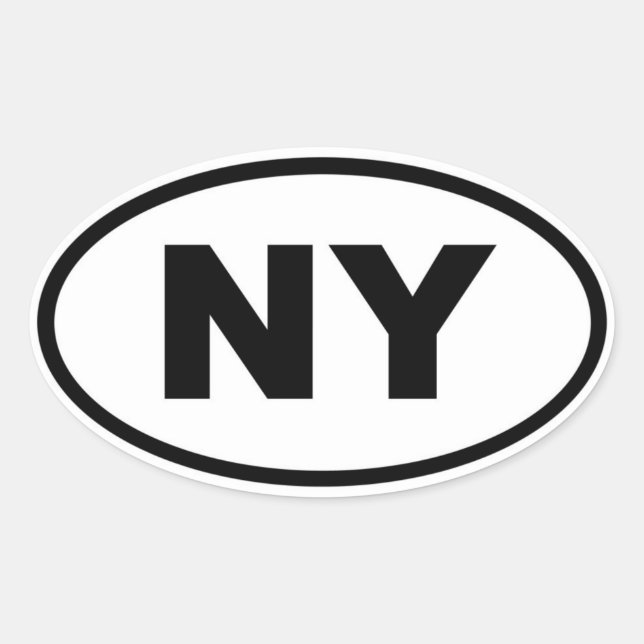 NY New York Oval Sticker (Front)