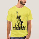 Ny Nyc Manhattan Liberty Statue Mens Yellow T-Shirt<br><div class="desc">Nyc Liberty Statue New York City Manhattan Modern Elegant Template Men's Basic Yellow T-Shirt.</div>