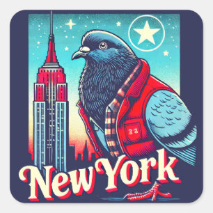 NY PIGEON 2 SQUARE STICKER