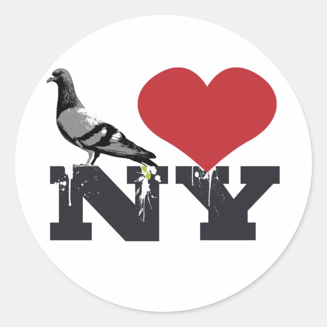 NY Pigeon Classic Round Sticker (Front)