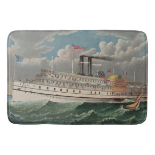 NY Voyage Grand Paddlewheel Steamboat The Pilgrim Bath Mat