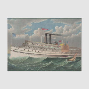 NY Voyage Grand Paddlewheel Steamboat The Pilgrim Tissue Paper