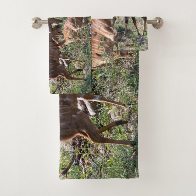 Nyala Antelope African Wildlife Photo Bath Towel Set (Insitu)