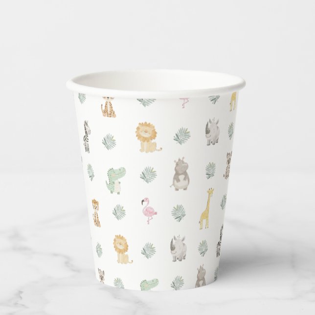 Nyala Safari Animals Birthday Paper Cups (Front)