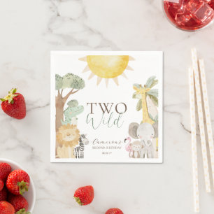 Nyala Safari Animals Two Wild Second Birthday Napkin