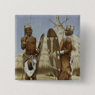Nyam-nyam warriors from The History of Mankind 15 Cm Square Badge
