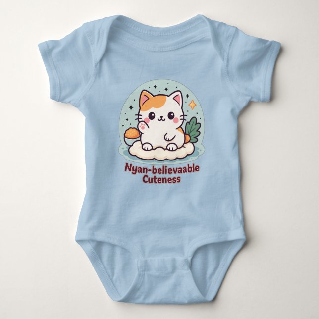 Nyan-believable Cuteness – Cute Kawaii Cat Baby Bodysuit (Front)
