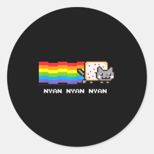 Nyan Cat Nyan Nyan Nyan Rainbow Funny Internet Mem Classic Round Sticker