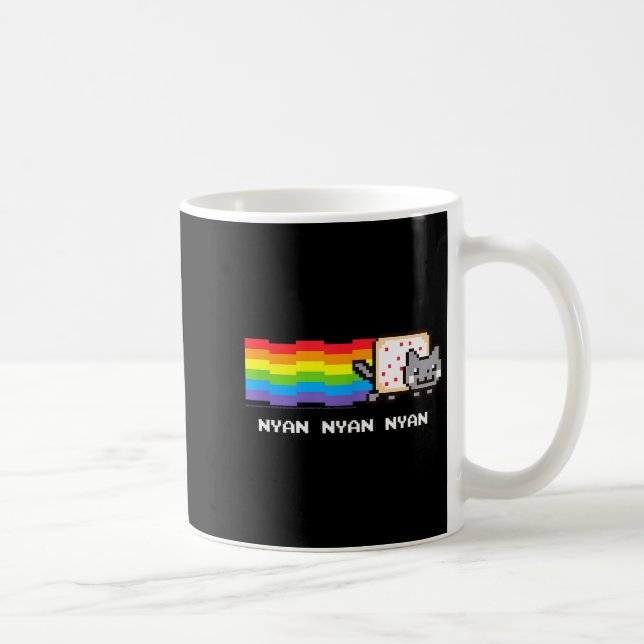 Nyan Cat Nyan Nyan Nyan Rainbow Funny Internet Mem Coffee Mug (Right)