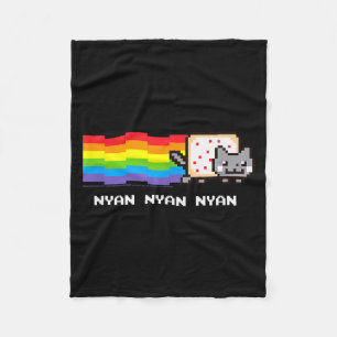 Nyan Cat Nyan Nyan Nyan Rainbow Funny Internet Mem Fleece Blanket