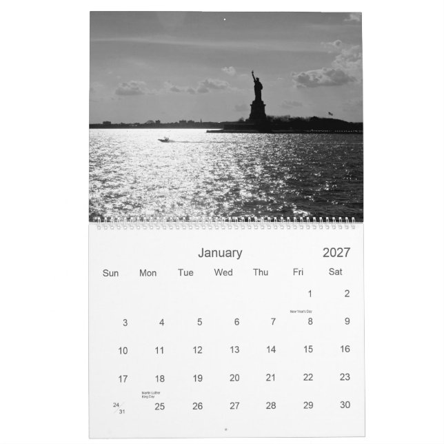 NYC 2013 Calendar (Jan 2027)