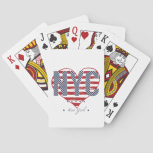 NYC American Flag Heart Playing Cards