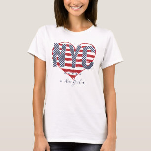NYC American Flag Heart T-Shirt
