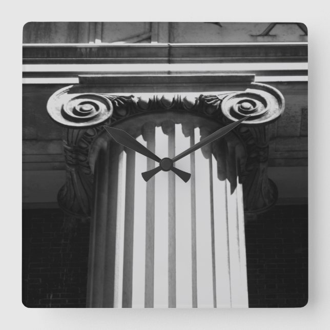 NYC Architecture I Square Wall Clock (Front)