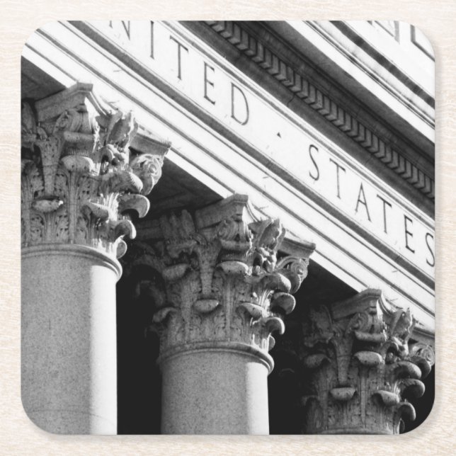 NYC Architecture VIII Square Paper Coaster (Front)