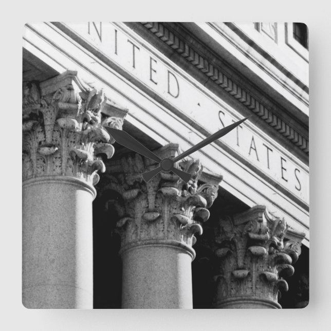 NYC Architecture VIII Square Wall Clock (Front)