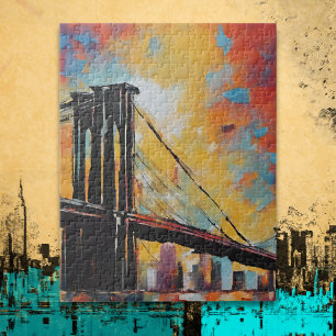 NYC at Sunset Abstract  Jigsaw Puzzle