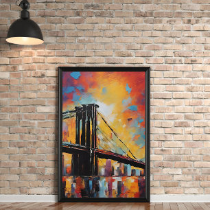 NYC at Sunset Abstract unframed Poster