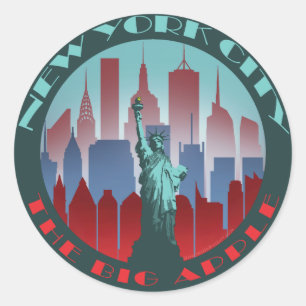 NYC Big Apple round Classic Round Sticker