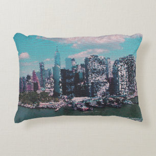NYC Big Apple small dots graphic style Decorative Cushion
