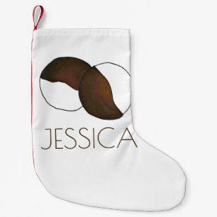 NYC Black and White Cookie New York City Dessert Small Christmas Stocking