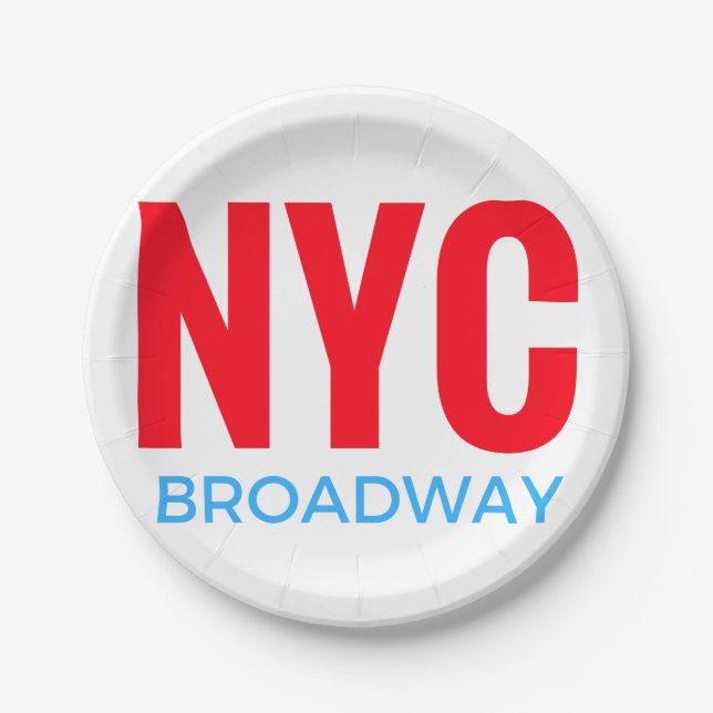 NYC Broadway Paper Plate (Front)
