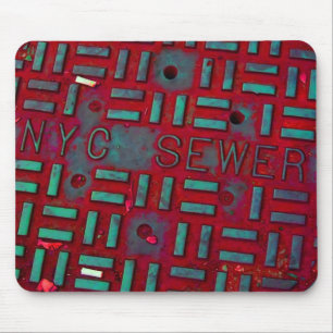 NYC Broadway Street Manhole Cover Mouse Pad