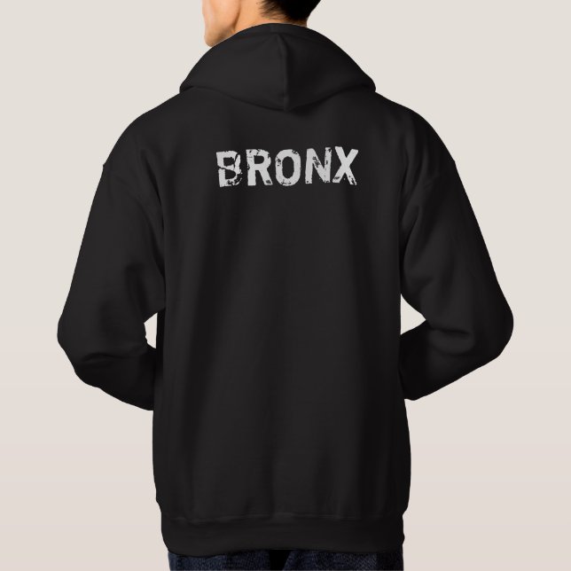 Nyc Bronx New York City Nostalgic Look Retro Basic Hoodie (Back)