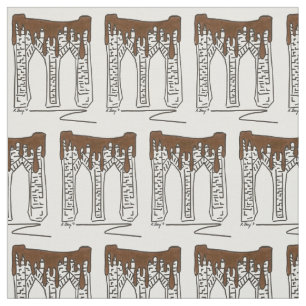 NYC Brooklyn Bridge Chocolate Valentine's Day Fabric