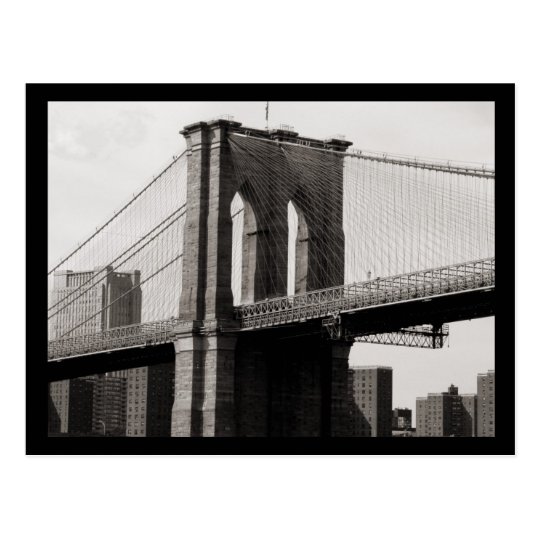 NYC Brooklyn Bridge Closeup Postcard